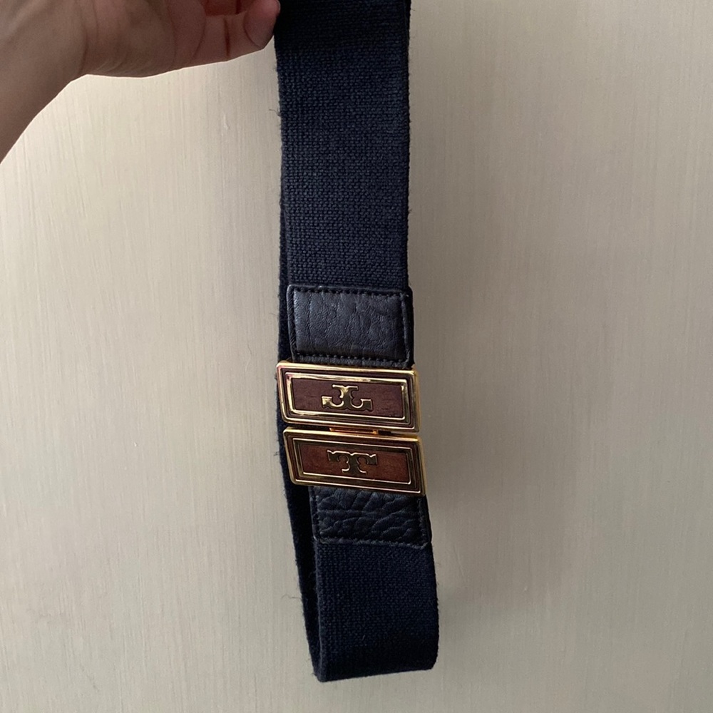 Tory Burch Black Frankie Stretch Waist Belt - Small